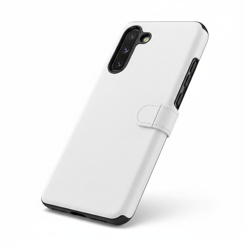 Luxo magnético couro branco cor sólida Samsung Galaxy S23 Ultra S22 Plus à prova de choque