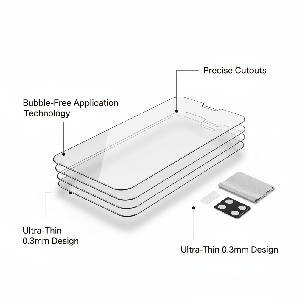 4 peças protetor de tela vidro temperado premium Samsung Galaxy S23 S22 S21 S24 Ultra Note