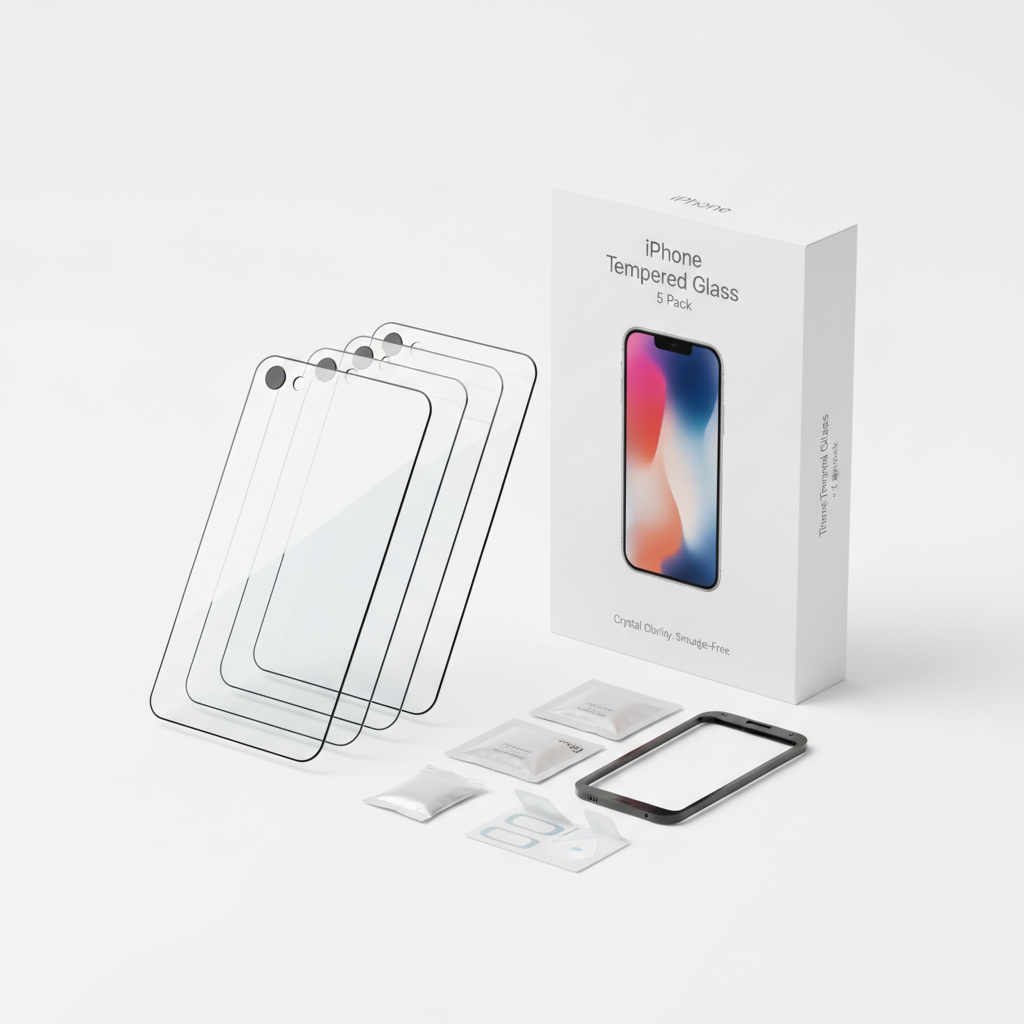 Protetor Ecrã Vidro Temperado iPhone 5 Unidades Oleofóbico Fácil Instalação iPhone 6-17 Pro Max