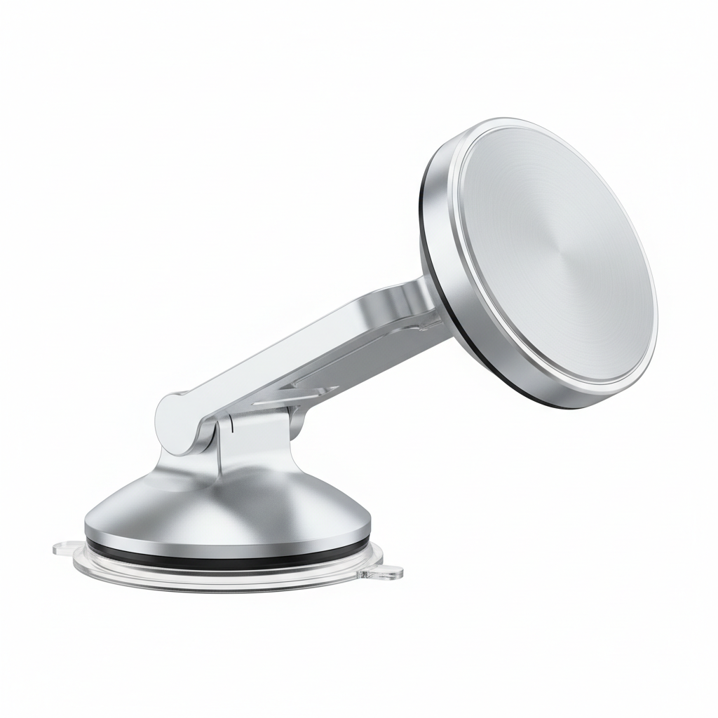 Suporte Carro MagSafe 360° Prata - Magnético Dobrável Painel Pára-Brisa GPS