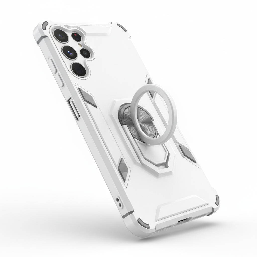 Capa magnética Samsung Galaxy em branco com suporte giratório 360 à prova de choque - fotografia premium