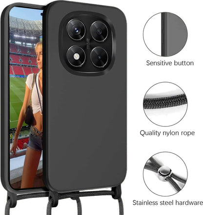 Capa Xiaomi Redmi Note 14 Pro 5G com Cordão - Anti-Choque TPU Premium