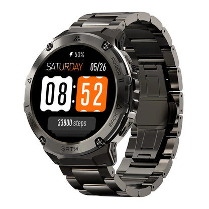 Didamel T3E Smartwatch Militar GPS AMOLED 1.43" - Bússola Altímetro 5ATM IP69K Aço Inoxidável 470mAh