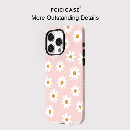 Capa Magnética Flor 2 em 1 iPhone 16 15 14 13 12 11 Pro Max - Anti-Choque Premium