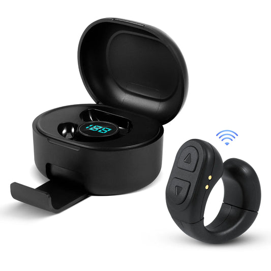 Anel Controlo Remoto Bluetooth 60h - Obturador Câmera Page Turner Portátil Dedo Universal