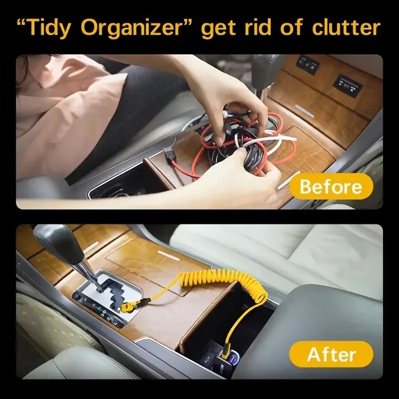 65W 4-in-1 Telescopic Spring Cable - Short Retractable USB-C for iPhone 15, 14, 13, and 12 (Universal)