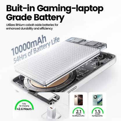 Movespeed P03 Qi2 10000mAh Magnetic Power Bank - 30W Wired, 15W Wireless, MagSafe for iPhone