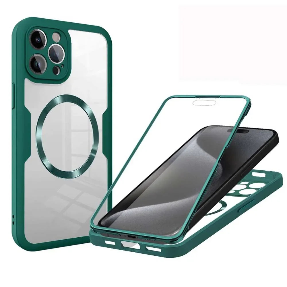 360° transparente Magnethülle für Samsung Galaxy S24, S23 und S22 – Displayschutz und Autohalterung