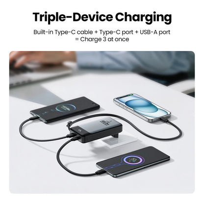 Power Bank Movespeed MSP17 10000mAh 22.5W 2 em 1 - Carregador Parede Plugue UE Dobrável Portátil