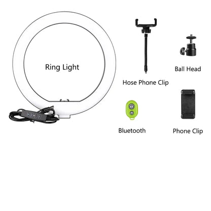10" LED Ring Light with 2m Tripod - Selfie Ring Light with Remote Control, Bicolor, 3200K-5600K, YouTube