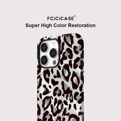 Capa MagSafe Tigre Leopardo iPhone 16 15 14 13 12 11 Pro Max - 2 em 1 Magnética Carregamento Sem Fios
