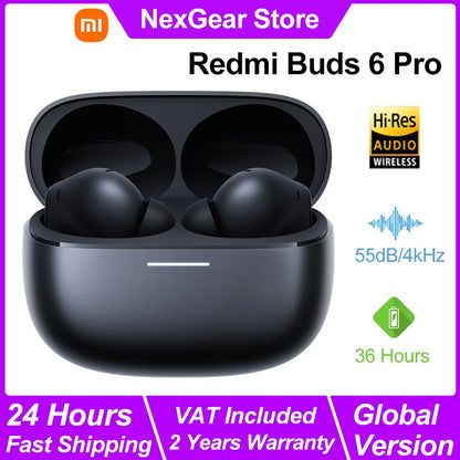 Xiaomi Redmi Buds 6 Pro Bluetooth 5.3 - ANC 55dB Áudio Hi-Res LDAC TWS