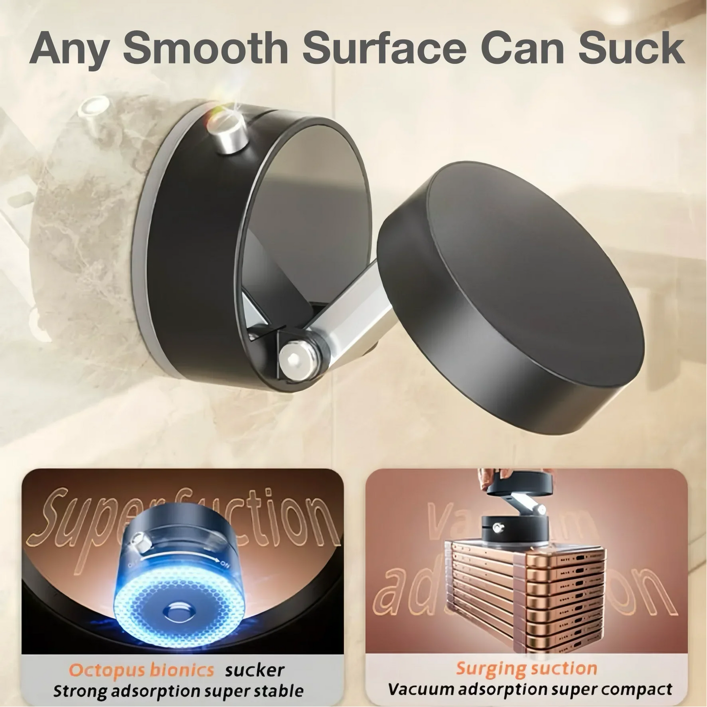 Suporte Carro Vácuo Magnético Reutilizável - Universal iPhone 12-17 Samsung Galaxy Pixel