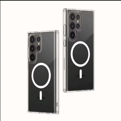 Transparente MagSafe Magnethülle für Samsung Galaxy S24, S23, S22, S21 Ultra – Kabelloses Laden