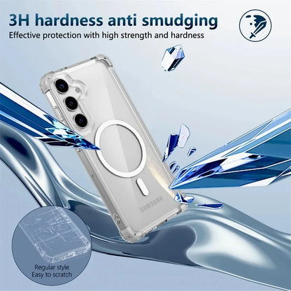 Capa MagSafe Transparente Samsung Galaxy S25 S24 S23 Ultra Plus - Magnética Premium