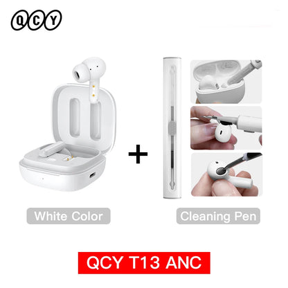 QCY T13 ANC TWS Bluetooth 5.3 - Cancelamento Ruído 4 Microfones ENC 30h