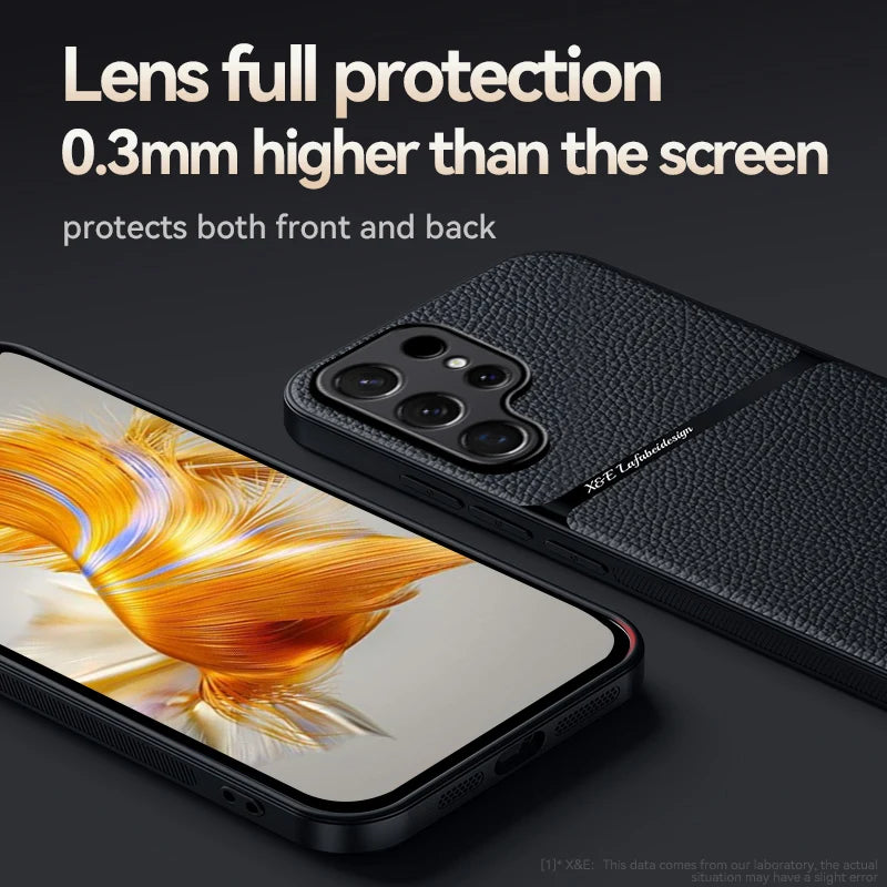 Capa Magnética Premium Samsung Galaxy S23 S22 S21 Ultra - Couro Sintético Anti-Choque