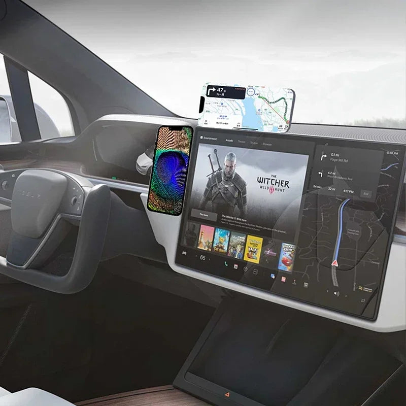 Magnetic Portable Monitor Mount - Foldable, Slim, Universal Side Mount for iPhone and Samsung