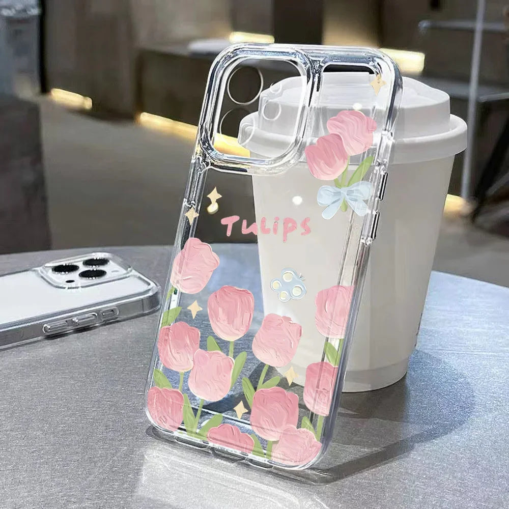 Korean Cherry Red Case for Samsung Galaxy A55 A56 A54 S25 S24 S23 - Premium Kawaii Design