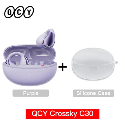 Qcy crossky c30 clipe de orelha fones de ouvido bluetooth 5.4 sem fio aberto esportes tws fones de ouvido de conexão dupla