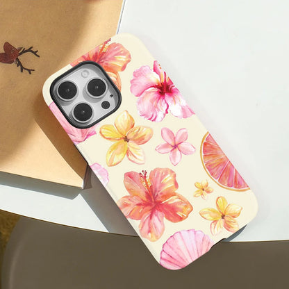 Capa MagSafe Padrão Flores iPhone 16 15 14 13 12 11 Pro Max - 2 em 1 Magnética Luxo Floral