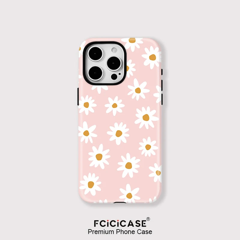 Capa Magnética Flor 2 em 1 iPhone 16 15 14 13 12 11 Pro Max - Anti-Choque Premium