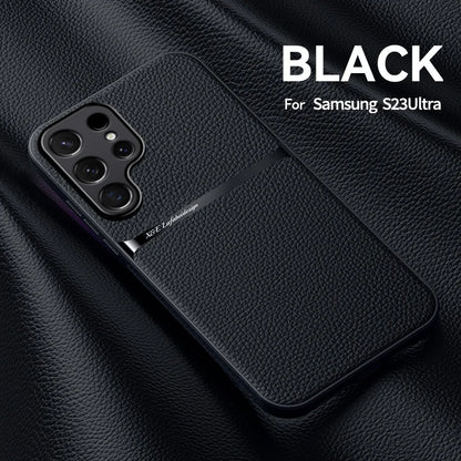 Capa Magnética Premium Samsung Galaxy S23 S22 S21 Ultra - Couro Sintético Anti-Choque