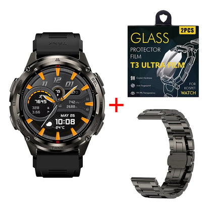 Kospet Tank T3 Ultra 2 Military Smartwatch GPS AMOLED 1.43" - Stainless Steel 5ATM IP69K 470mAh MIL-STD-810H