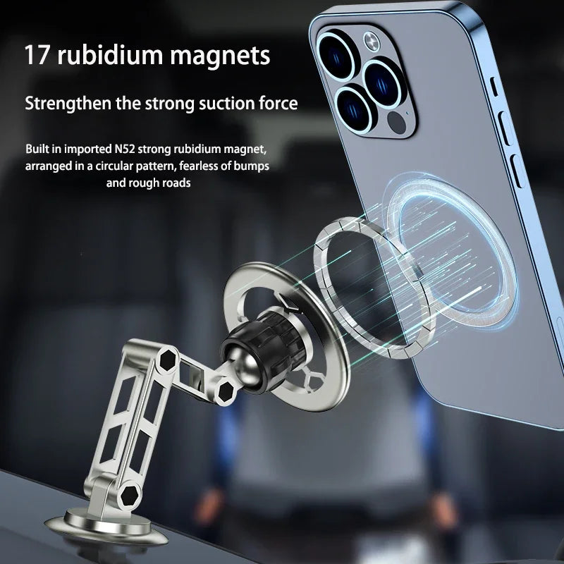 MagSafe 360° Car Mount - Magnetic Foldable Dashboard Windshield GPS