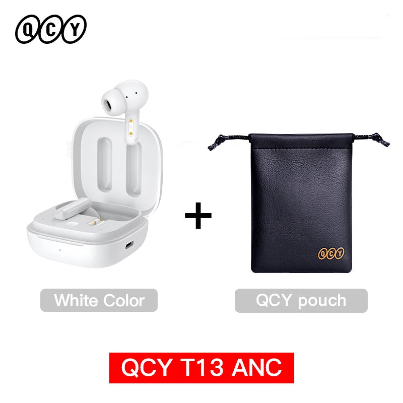 QCY T13 ANC TWS Bluetooth 5.3 - Cancelamento Ruído 4 Microfones ENC 30h