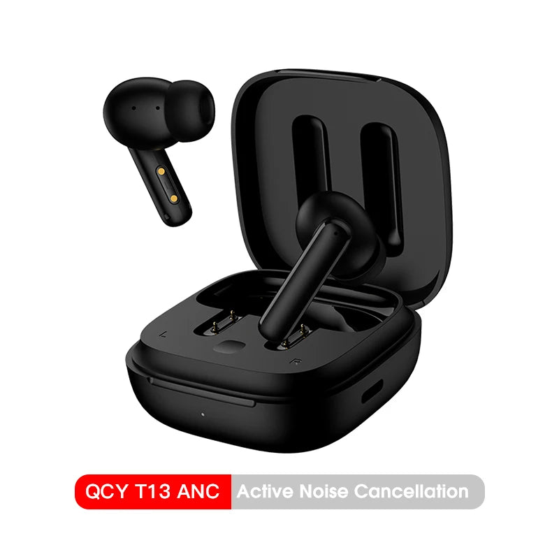 QCY T13 ANC TWS Bluetooth 5.3 - Cancelamento Ruído 4 Microfones ENC 30h