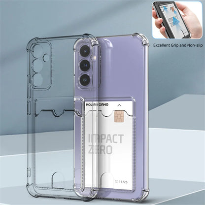 Capa Carteira Transparente Samsung Galaxy A56 A55 A36 A35 A26 A25 A16 A15 - Proteção Premium com Porta-Cartões