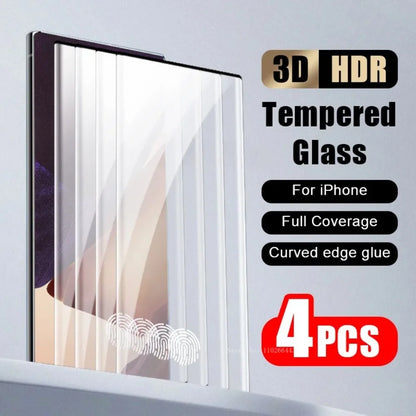 Tempered Glass Screen Protector for Samsung Galaxy S24 S23 S22 S21 Ultra - Pack of 4 Units 9H