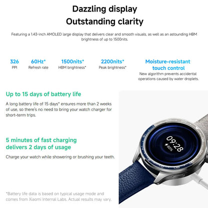 Xiaomi Watch S4 Smartwatch AMOLED 1.43" - Bluetooth 5.3 Chamadas Monitorização Saúde 24/7