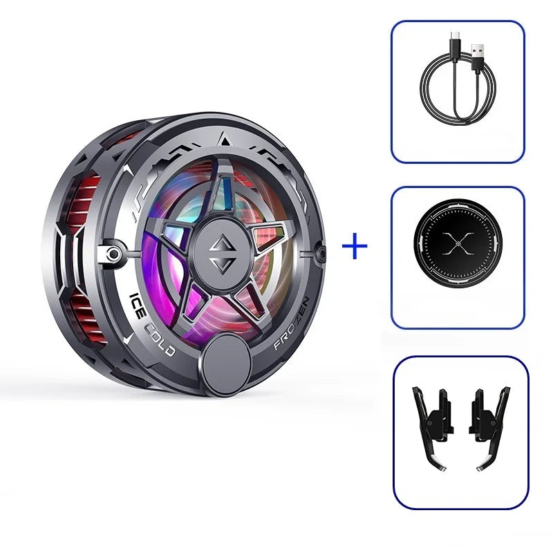 Cooler Gaming K20 Semicondutor Magnético - Display Digital RGB Ventilador Portátil Universal