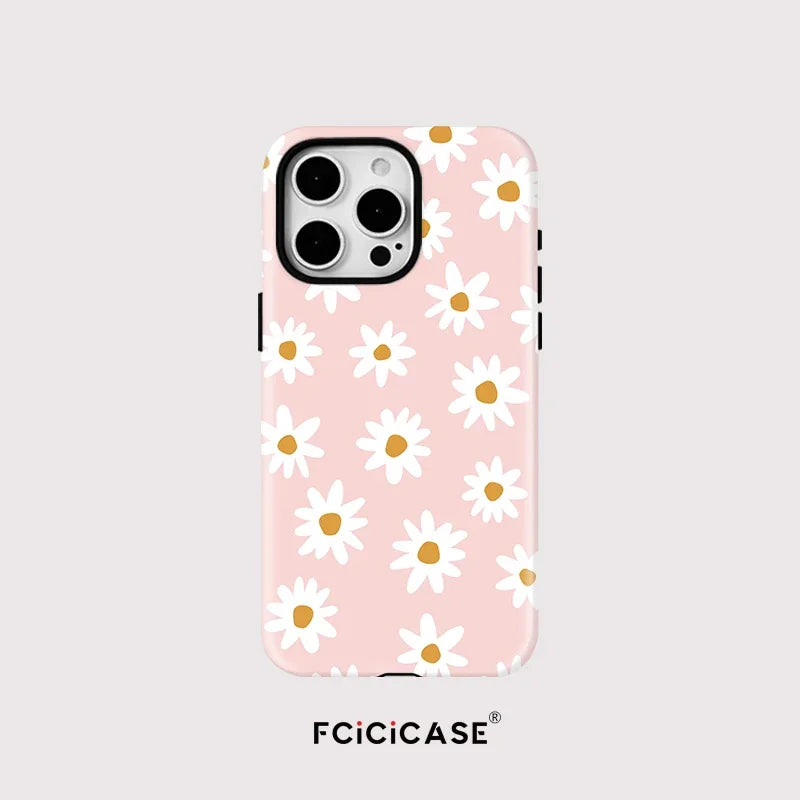 Capa Magnética Flor 2 em 1 iPhone 16 15 14 13 12 11 Pro Max - Anti-Choque Premium