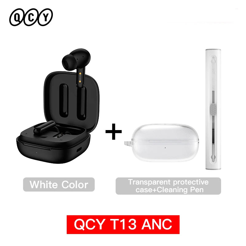 QCY T13 ANC TWS Bluetooth 5.3 - Cancelamento Ruído 4 Microfones ENC 30h