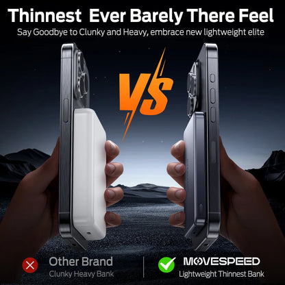 Movespeed s10 10000mah banco de potência magnético carga rápida portátil bateria externa mini powerbank sem fio para iphone 16 samsung