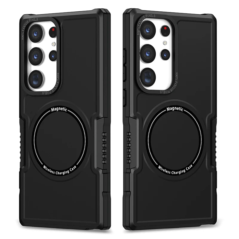Capa MagSafe Samsung Galaxy S24 S23 S22 S21 Ultra - Carregamento Sem Fios Anti-Choque