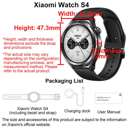 Xiaomi Watch S4 Smartwatch AMOLED 1.43" - Bluetooth 5.3 Chamadas Monitorização Saúde 24/7
