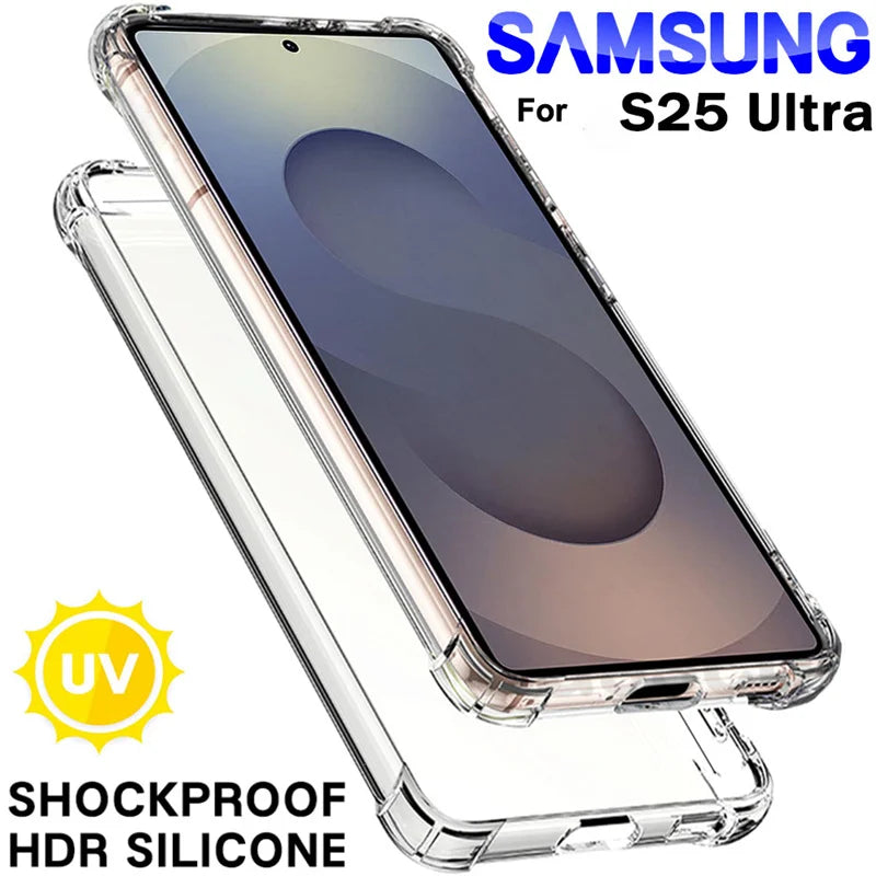 Samsung Galaxy S25 S24 S23 S22 S21 S20 Ultra Plus Transparent Case - Premium Shockproof