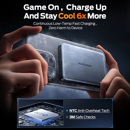 Movespeed s10 10000mah banco de potência magnético carga rápida portátil bateria externa mini powerbank sem fio para iphone 16 samsung