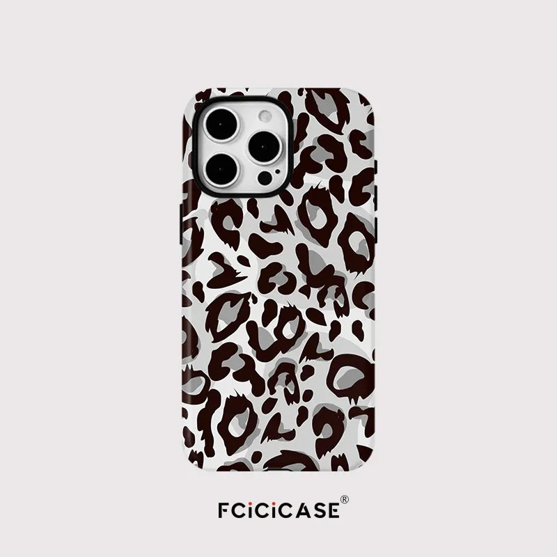 Capa MagSafe Tigre Leopardo iPhone 16 15 14 13 12 11 Pro Max - 2 em 1 Magnética Carregamento Sem Fios