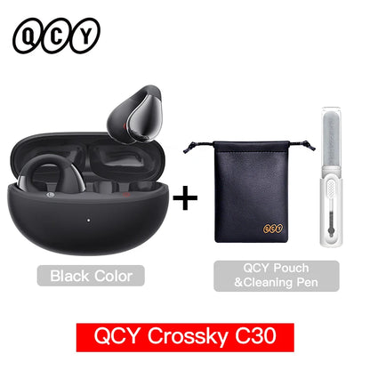 Qcy crossky c30 clipe de orelha fones de ouvido bluetooth 5.4 sem fio aberto esportes tws fones de ouvido de conexão dupla