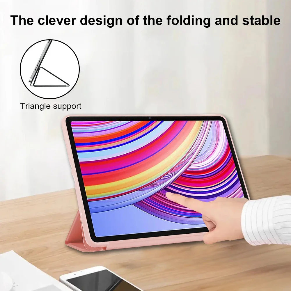 Para redmi pad pro caso 12.1 polegada flip suporte capa protetora do plutônio para redmi pad pro poco pad 12 1 2024 tablet acessórios