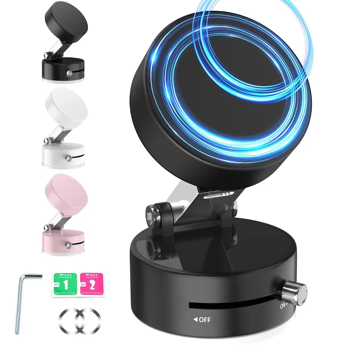 Suporte Carro Vácuo Magnético Reutilizável - Universal iPhone 12-17 Samsung Galaxy Pixel