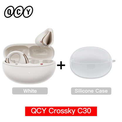 Qcy crossky c30 clipe de orelha fones de ouvido bluetooth 5.4 sem fio aberto esportes tws fones de ouvido de conexão dupla
