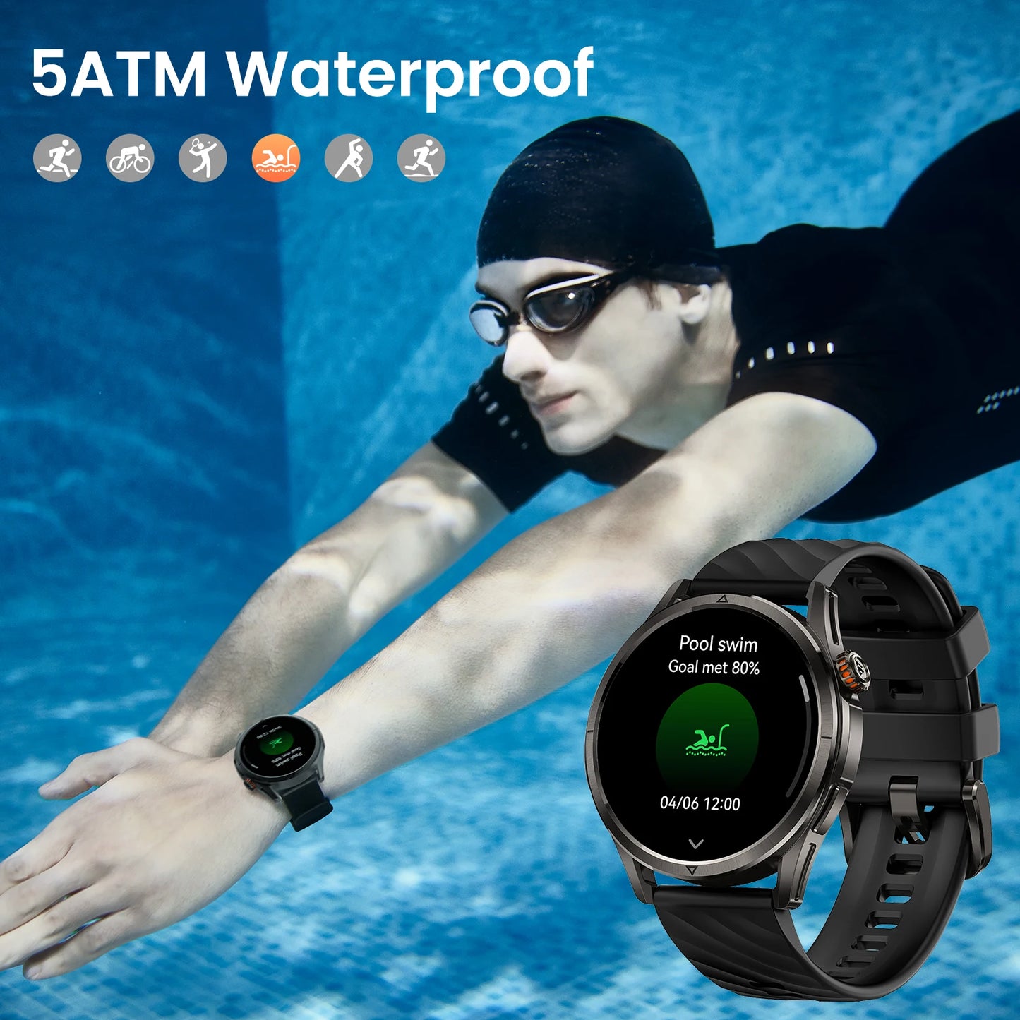 Kospet Magic R10 GPS Smartwatch AMOLED 1.43" - Dual-Band GNSS Barometric Compass 5ATM IP69K 450mAh
