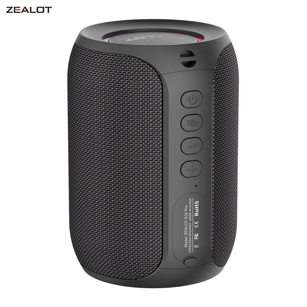 Coluna Bluetooth ZEALOT S32 Pro 12W - Portátil TWS com Cartão TF Outdoor