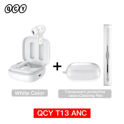 QCY T13 ANC TWS Bluetooth 5.3 - Cancelamento Ruído 4 Microfones ENC 30h